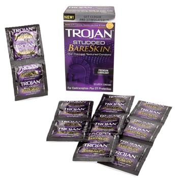 Trojan Studded Bareskin Condom 10 ct.