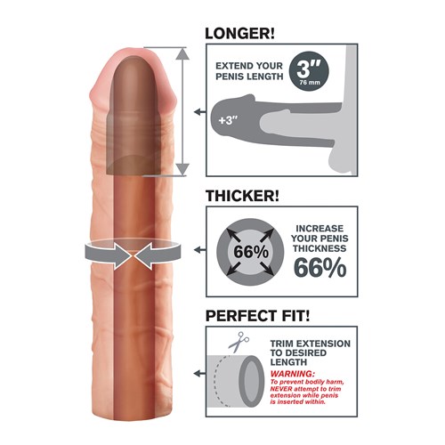 Mega 3" Extension showing size