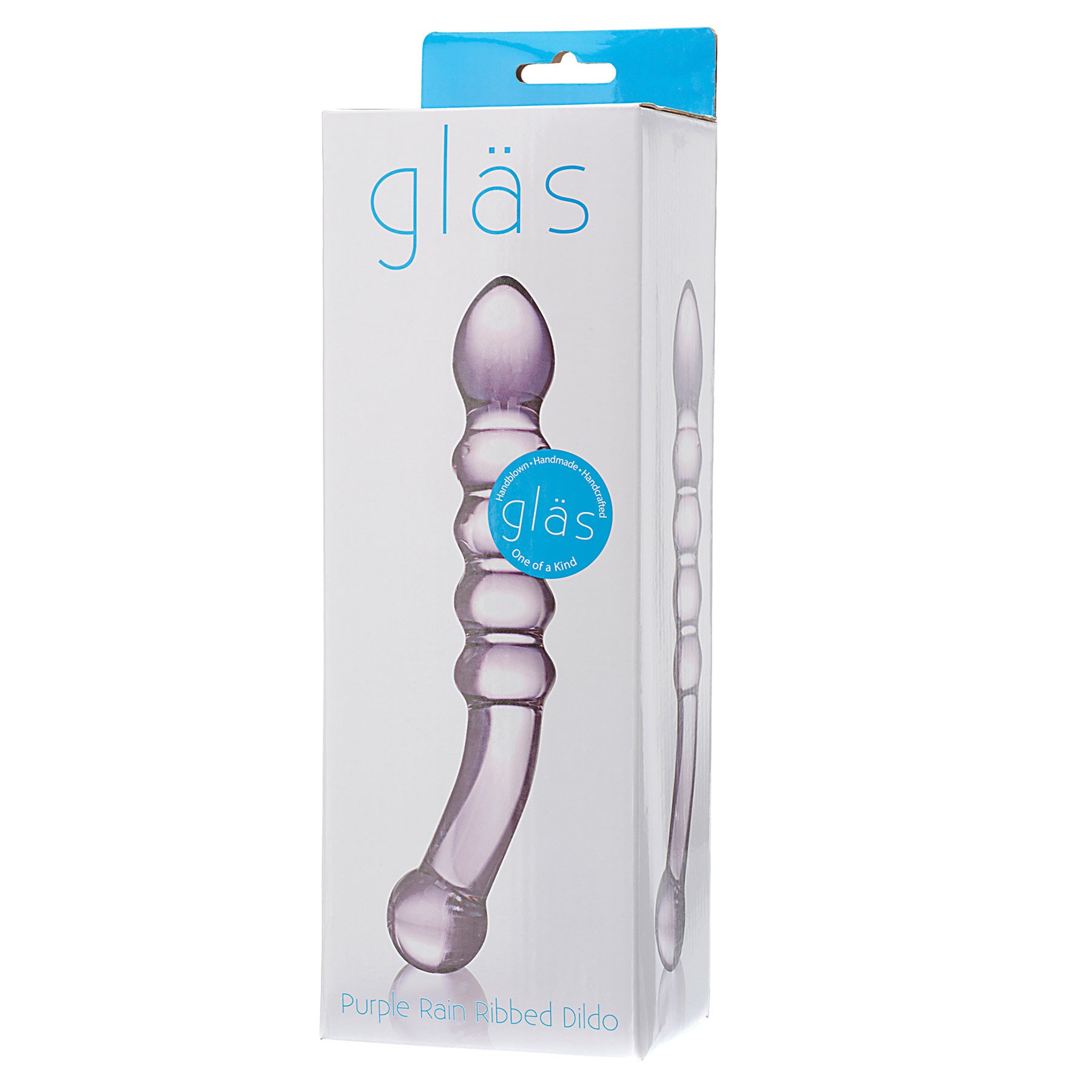 Glas Purple Rain Ribbed Glass Dildo box