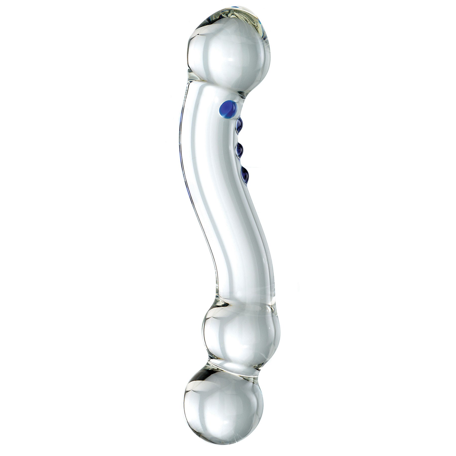 Glas 6 Inch Curved G-Spot Glass Dildo upright