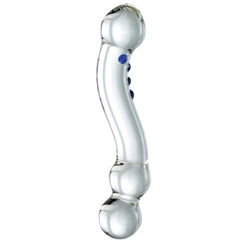 Glas 6 Inch Curved G-Spot Glass Dildo upright