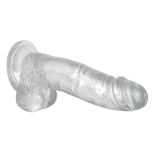 Adam & Eve Crystal Clear 8 Inch Dildo on side