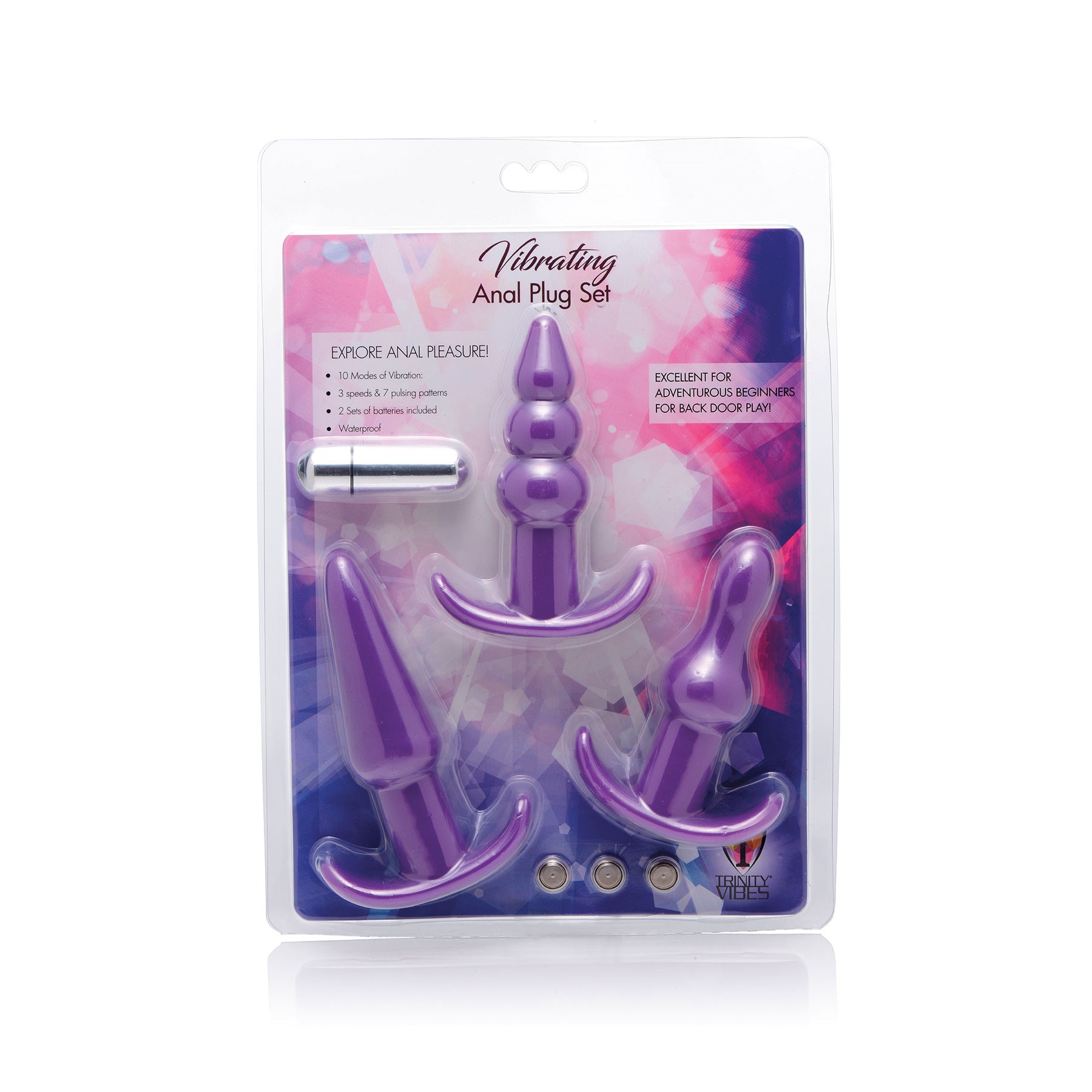 Vibrating Anal Plug Set packaging