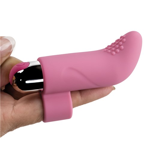 Adam & Eve Rechargeable Finger Vibe on finger