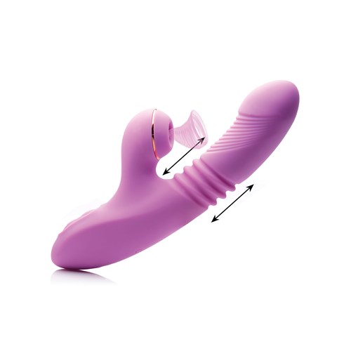 Shegasm Pro-Thruster Suction Rabbit showing action