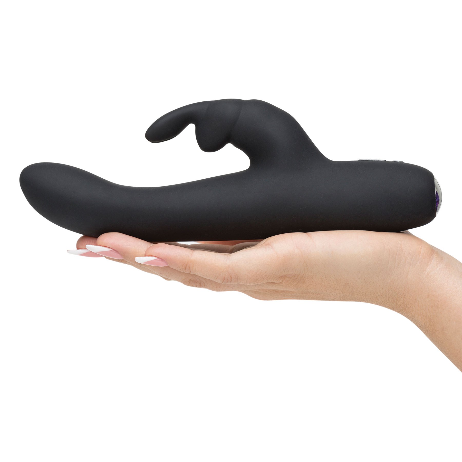 Fifty Shades Of Grey Slimline Rabbit Vibrator in hand