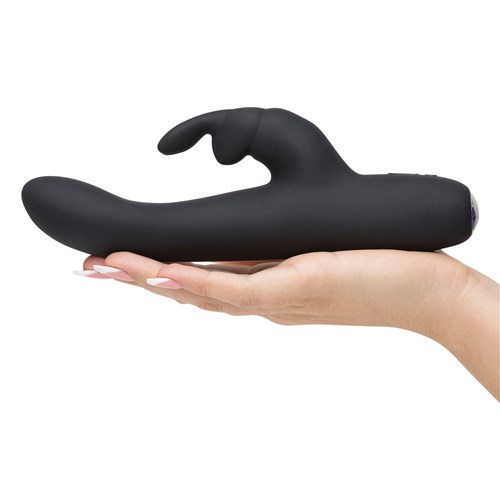 Fifty Shades Of Grey Slimline Rabbit Vibrator in hand