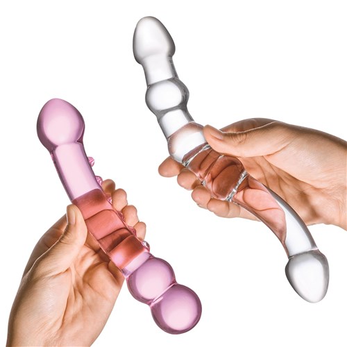 Glas 2 Piece Glass Dildo Pleasure Set Hand shot 1