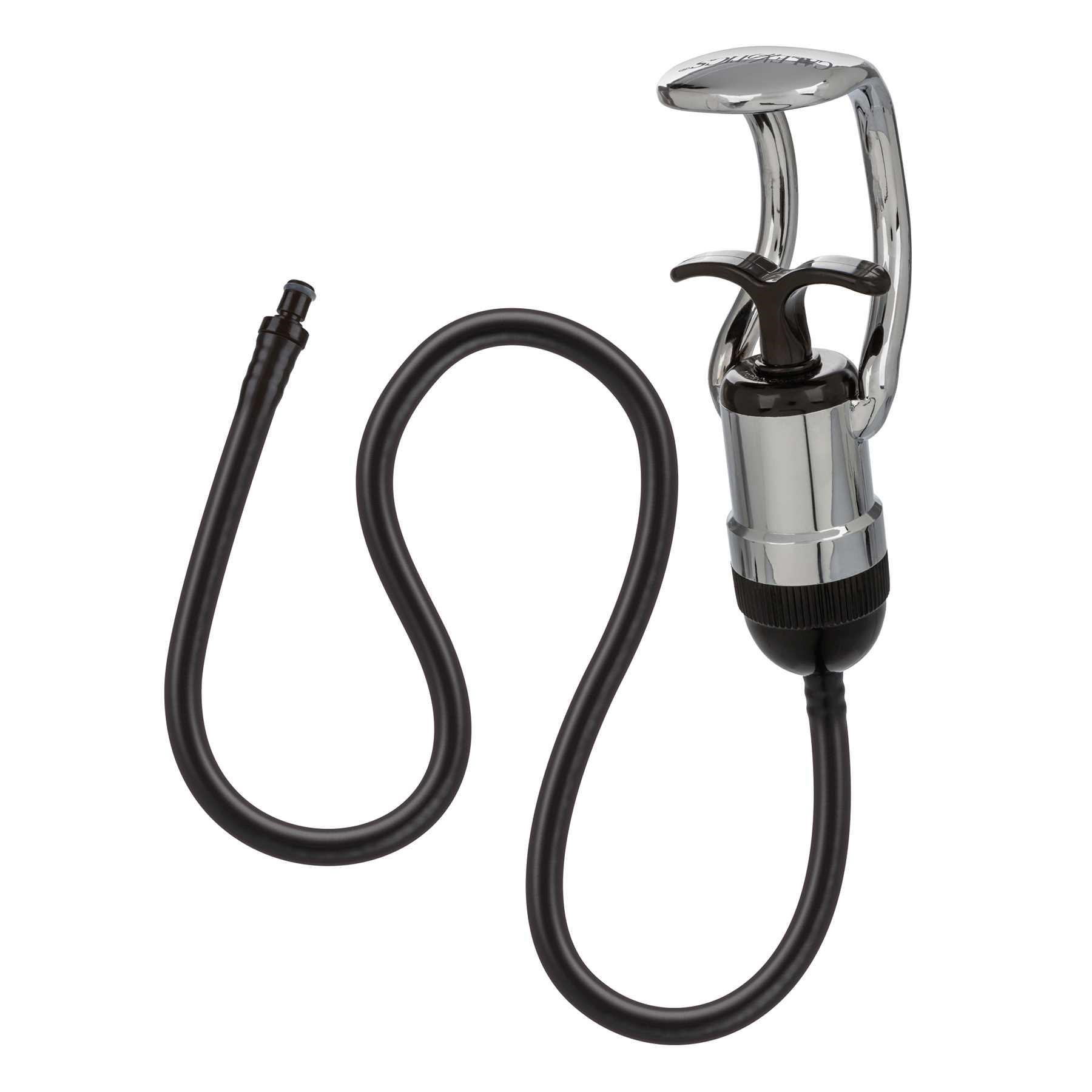 grip handle with curved hose