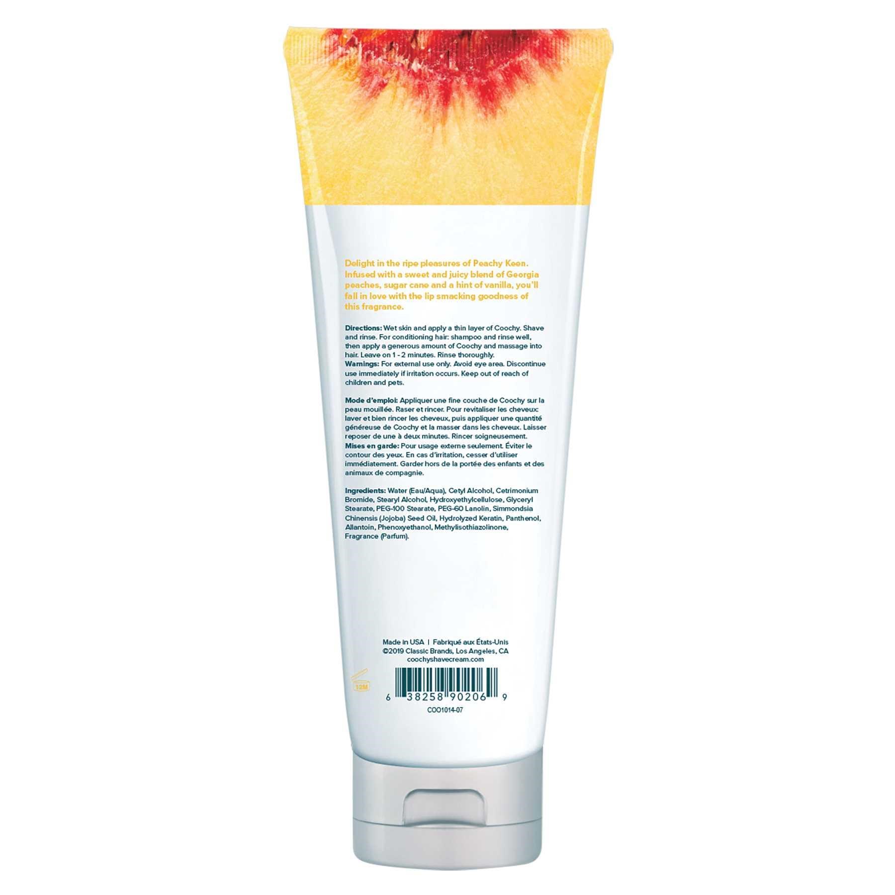 Scented Coochy Shave Creme Peachy Keen Back Label