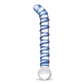 Glas Mr Swirly G-Spot Glass Dildo Upright Product Shot