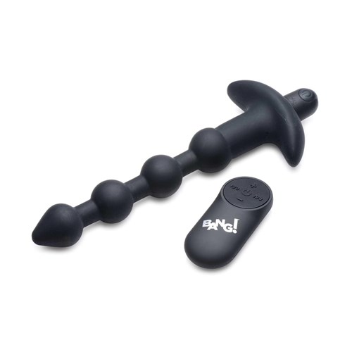 remote control vibrating silicone anal beads black color