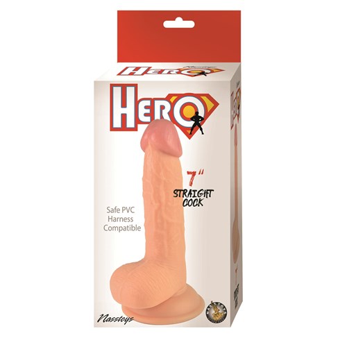 Hero 7 Inch Straight Cock Dildo Packaging Shot 