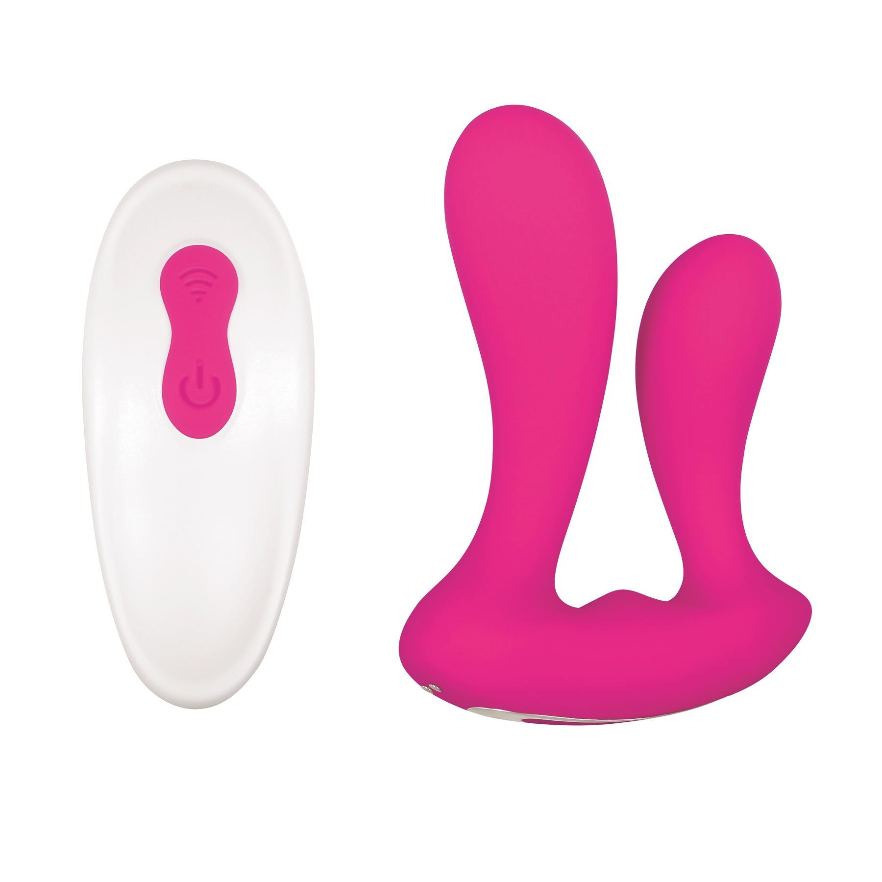 Adam & Eve Dual Entry Vibrator with Remote Control - Vibrator and Remote