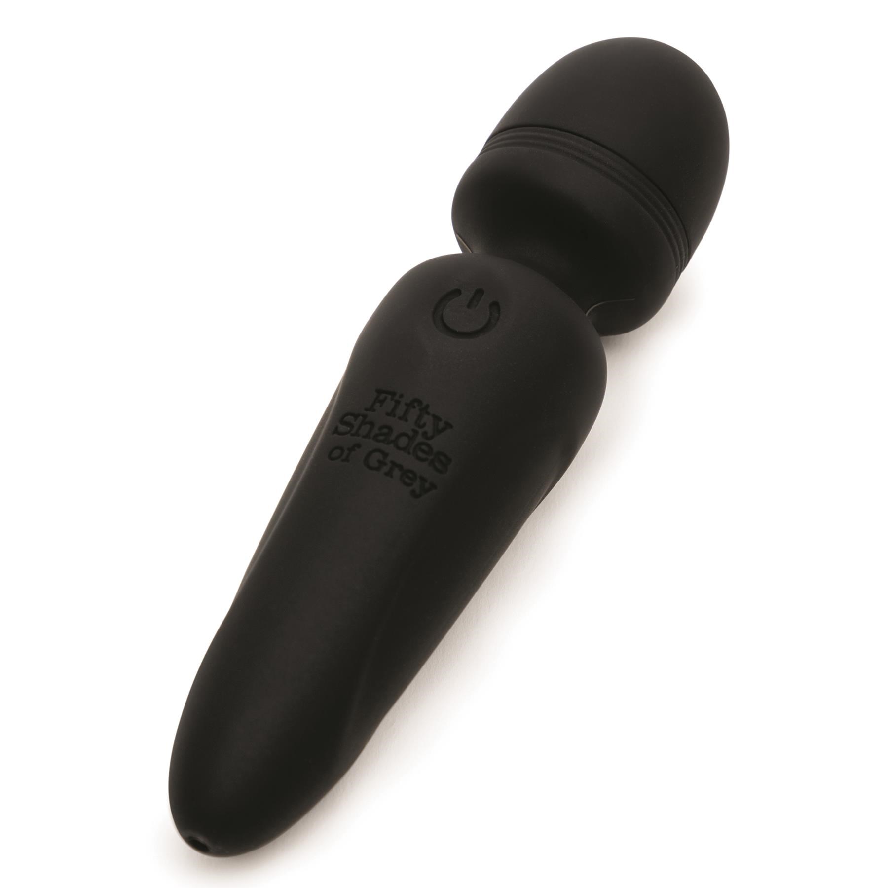 Fifty Shades of Grey Sensation Mini Wand Massager Laying Down