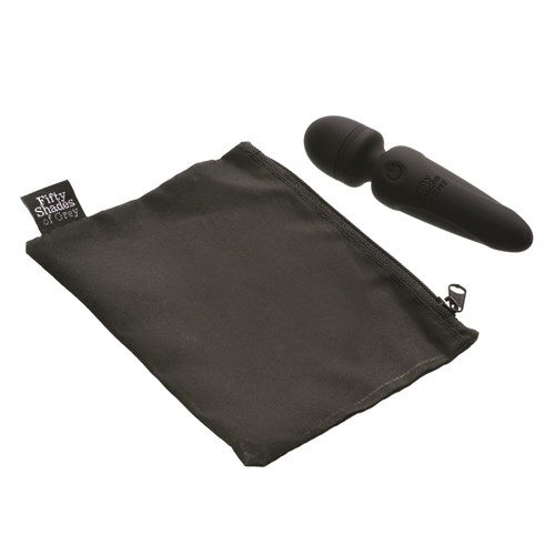 Fifty Shades of Grey Sensation Mini Wand Massager Product and Storage Bag