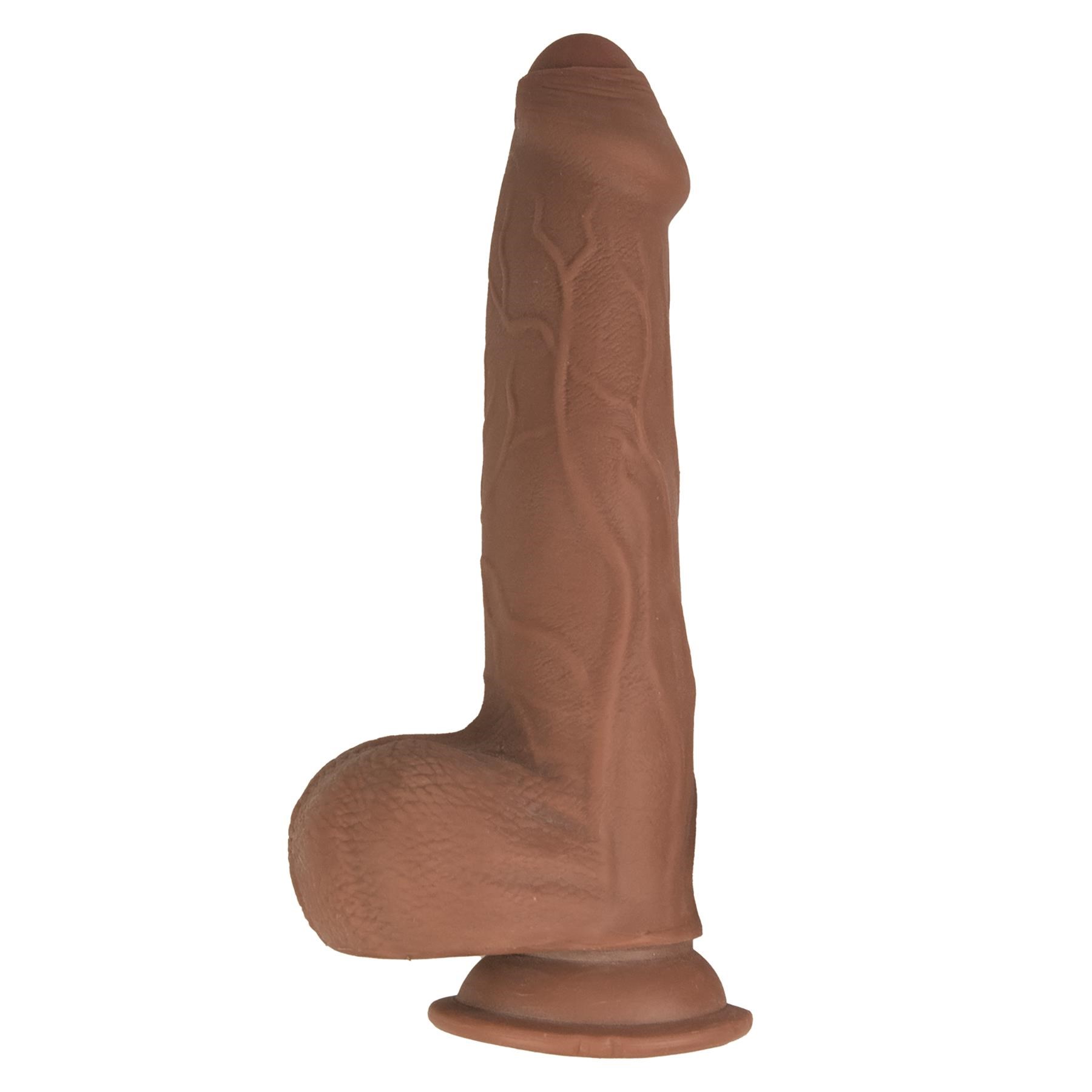 Realcocks 9 Inch Fat Dick Dual Layered Uncut Sliders Dildo - Product Shot #4 - Brown