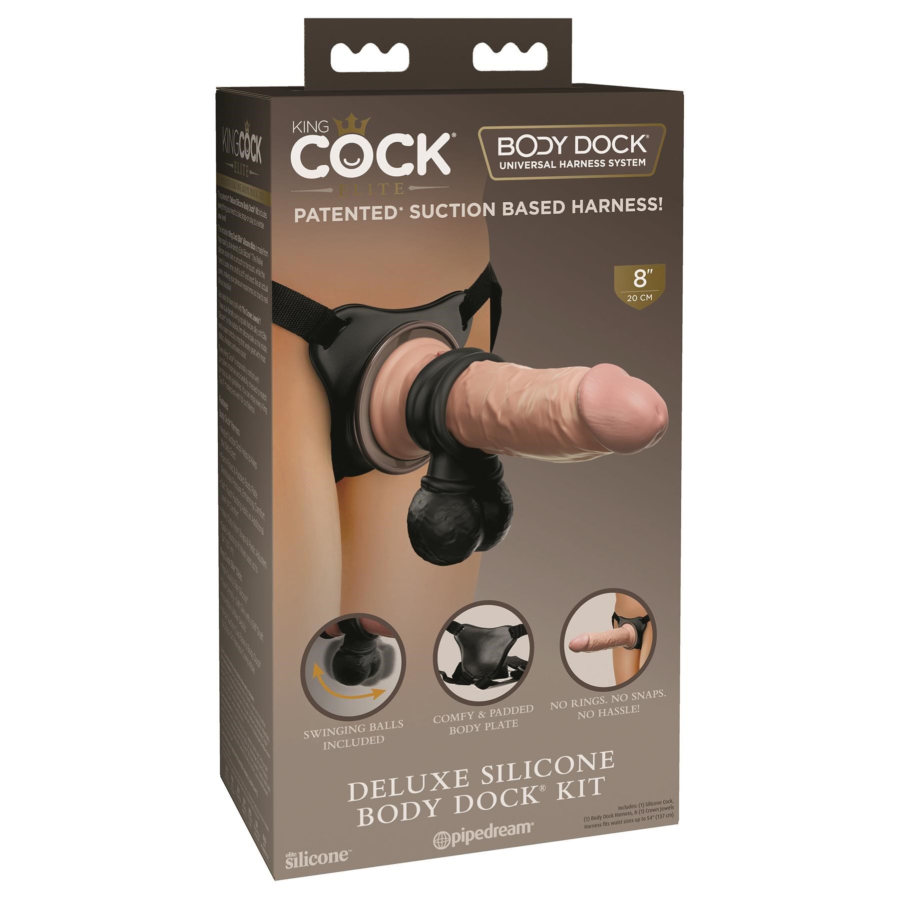 KingCock Elite 8 Inch Deluxe Body Dock Harness Kit - Packaging