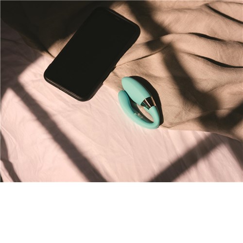 Lelo Tiani Harmony Couples Massager - Product on Bed