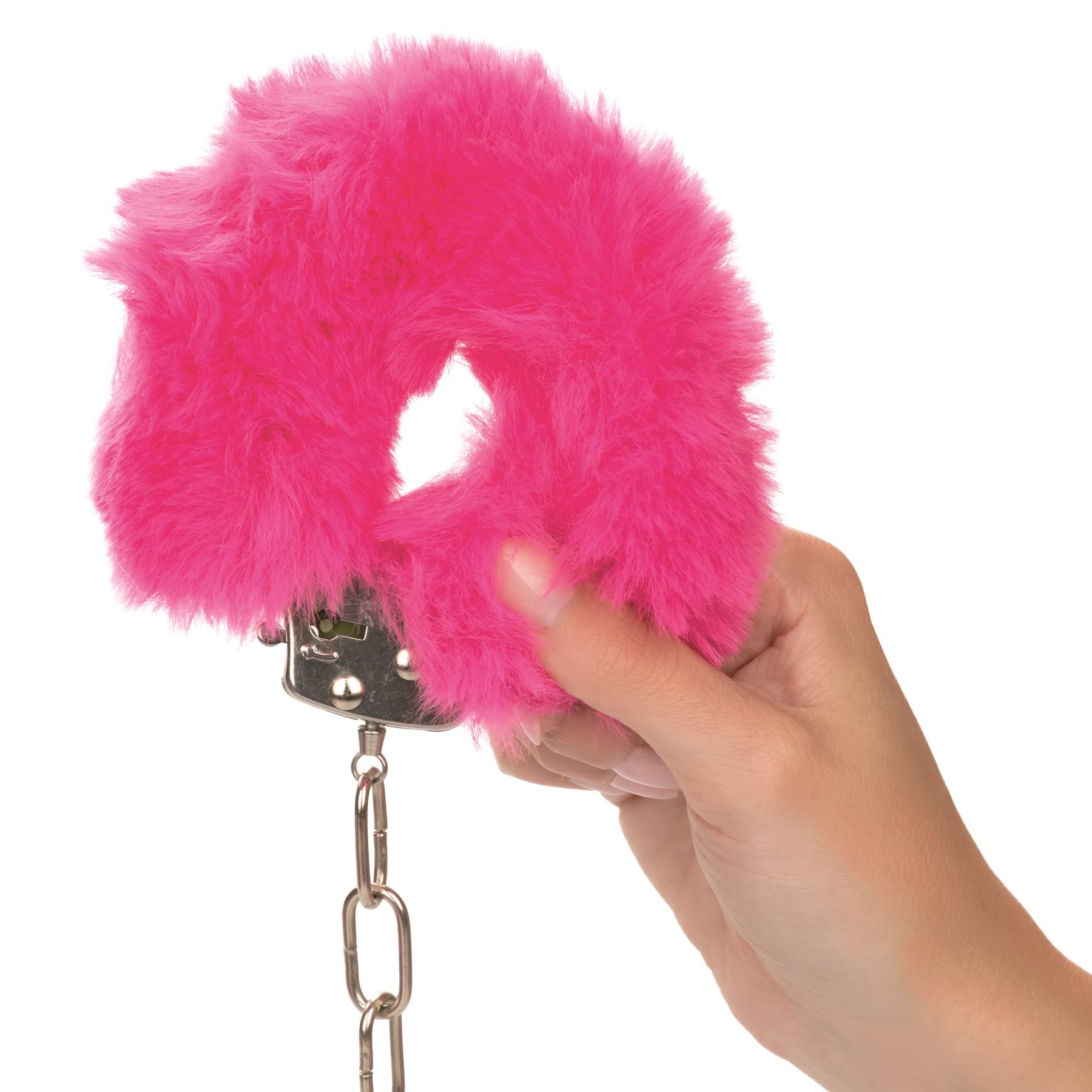 Ultra Furry Cuffs - Hand Shot - Pink