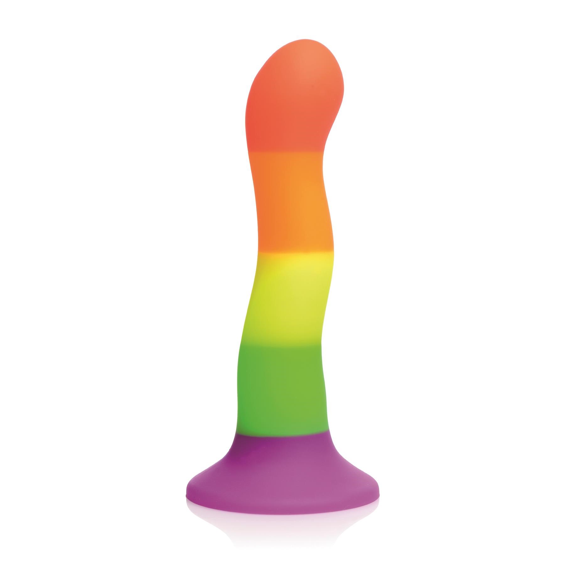 Proud Rainbow Silicone Dildo With Harness - Dildo