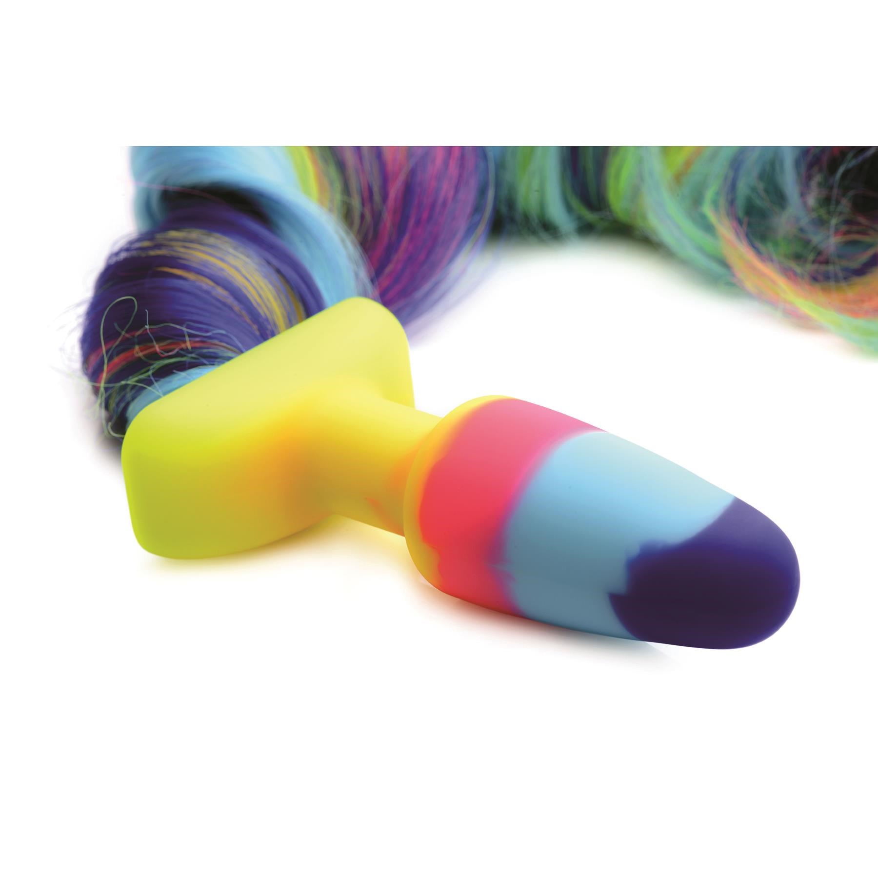 Rainbow Unicorn Tail Anal Plug - Product Shot #8 - Close Up On Plug