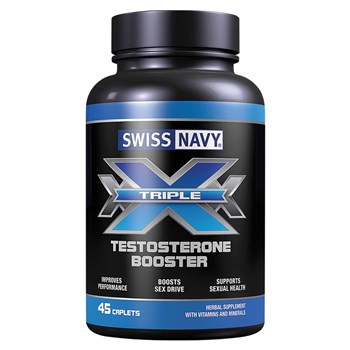 SWISS NAVY TRIPLE X TESTOSTERONE BOOSTER 45CT front of bottle