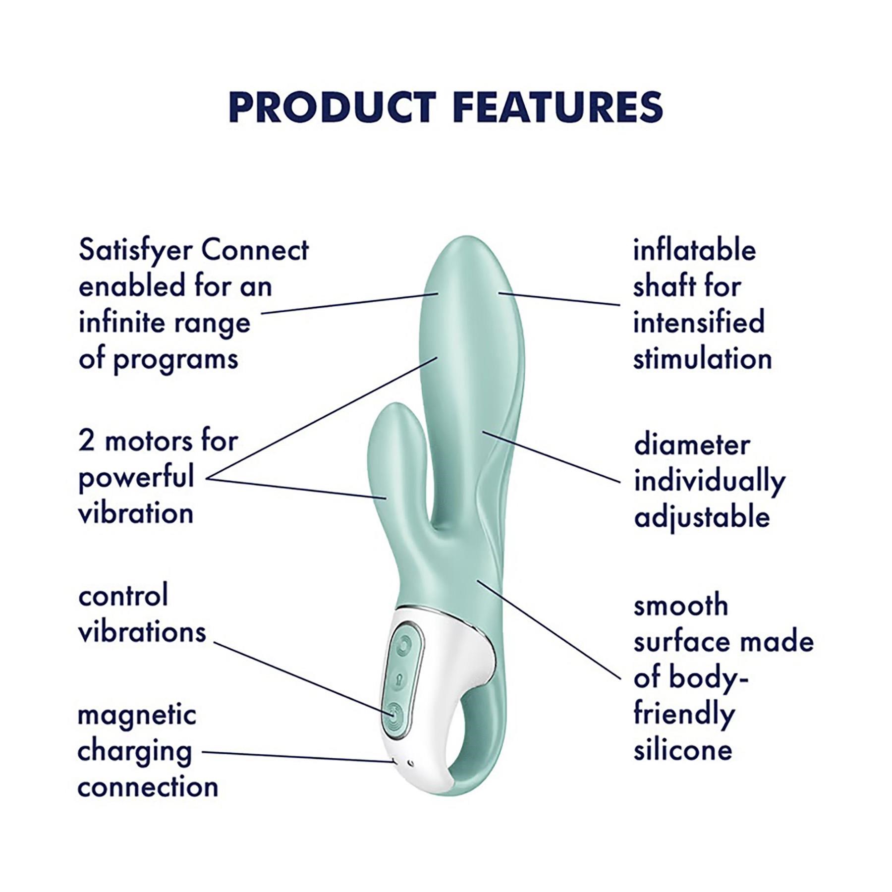 Satisfyer Air Pump Inflatable Bunny - Features