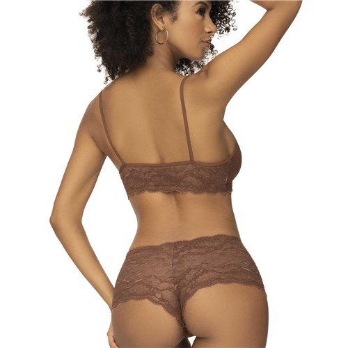 Lace Essentials - Panty & top lace sets o/s back cocoa