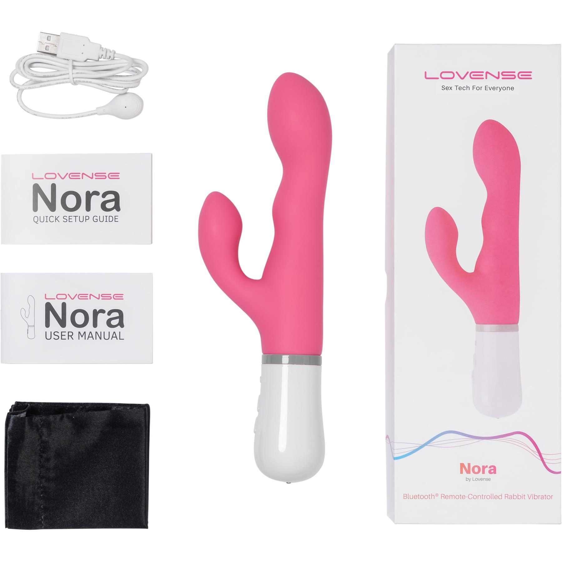 Lovense Nora Bluetooth Rabbit Vibrator - All Components