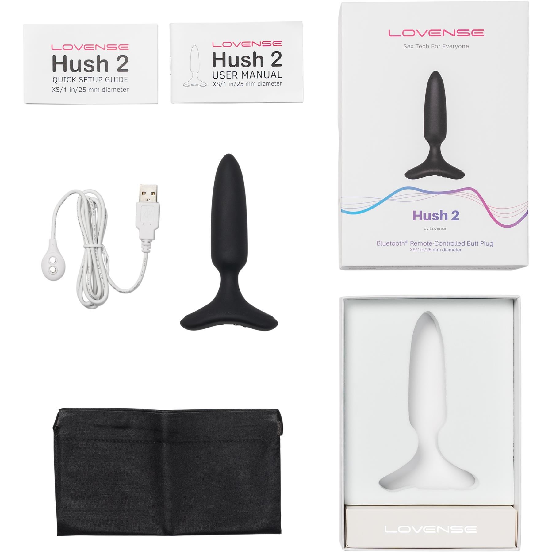 Lovense Hush 2 Bluetooth Vibrating Butt Plug - X-Small - All Components