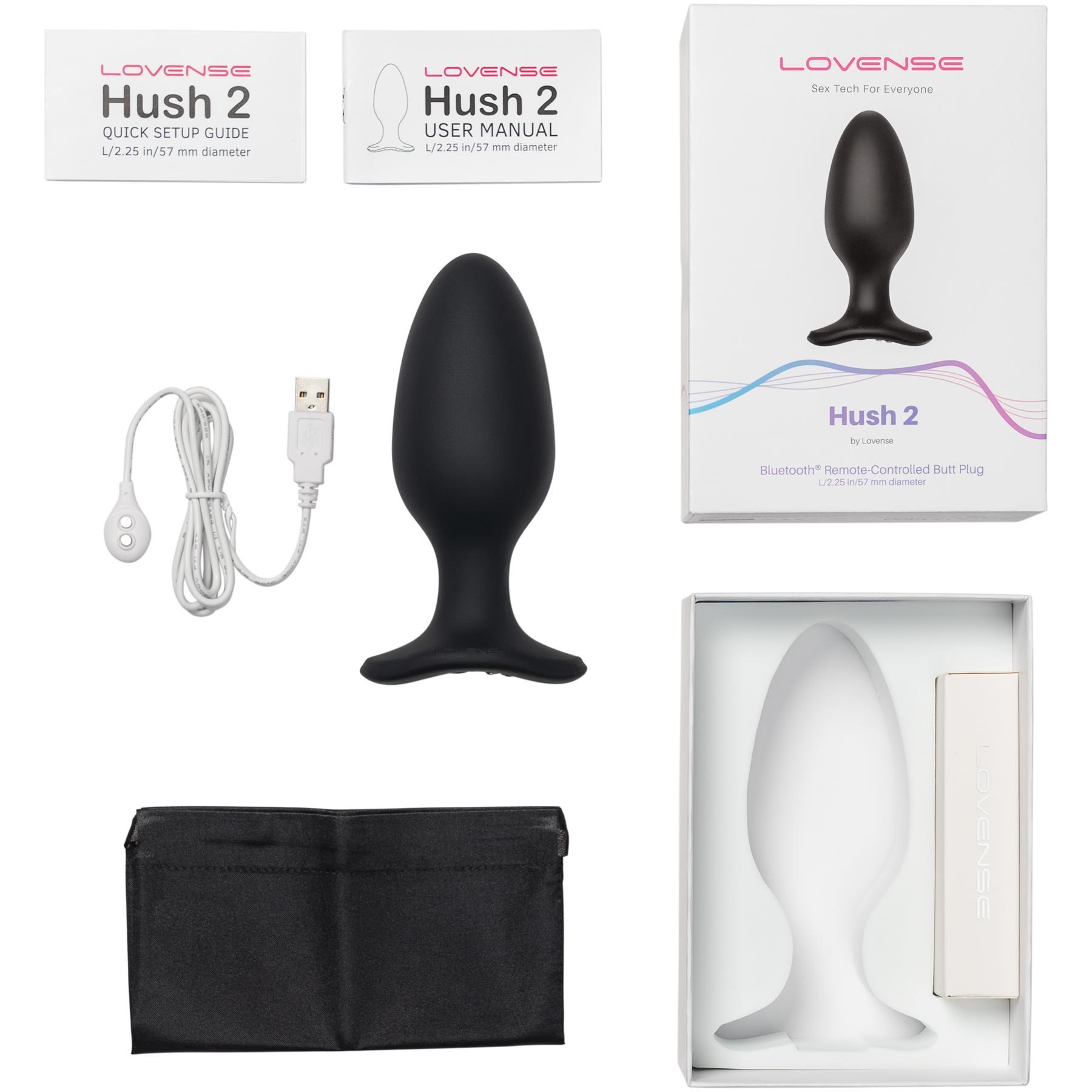 Lovense Hush 2 Bluetooth Vibrating Butt Plug - Large - All Components