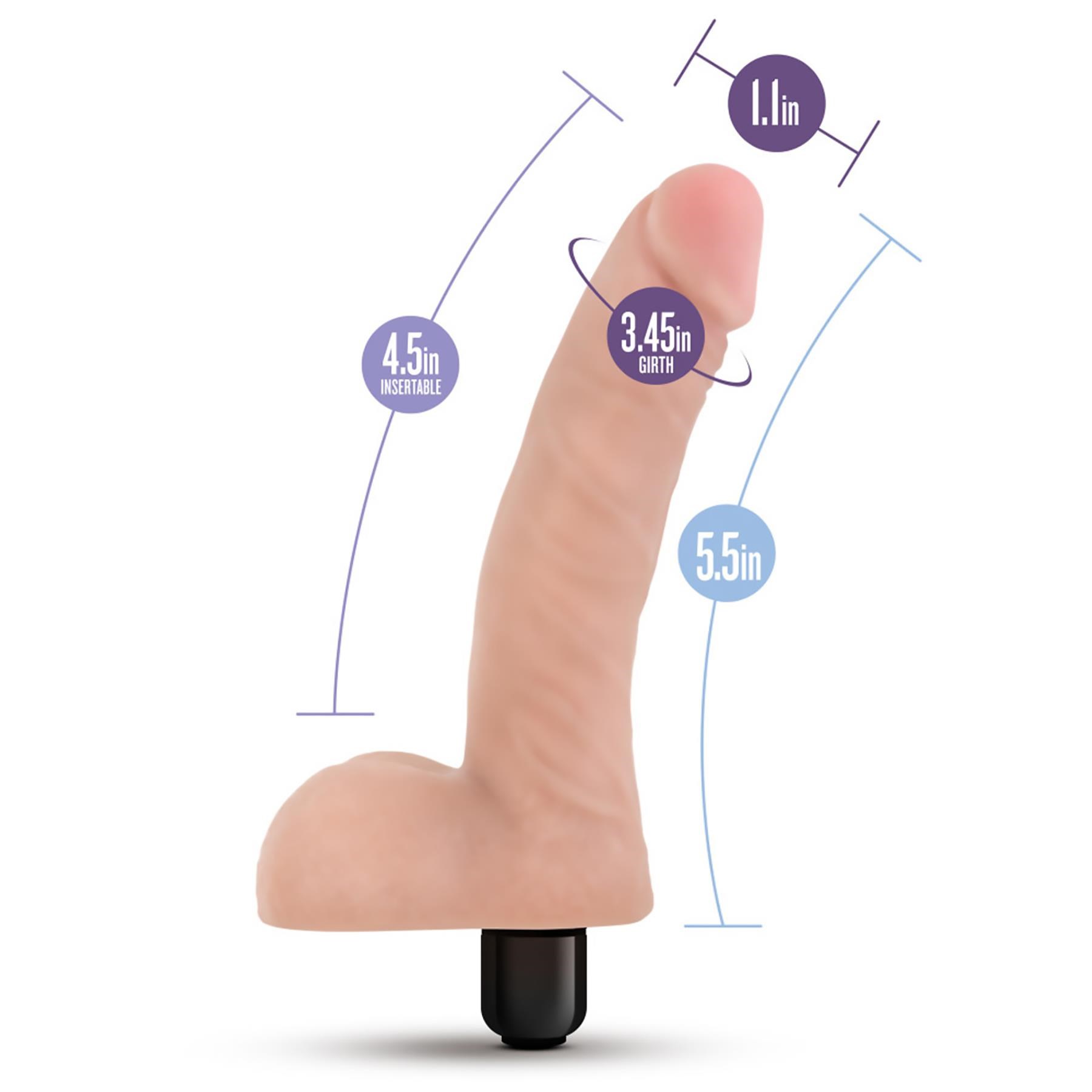 X5 Vibrating Beginner Dildo - Dimensions