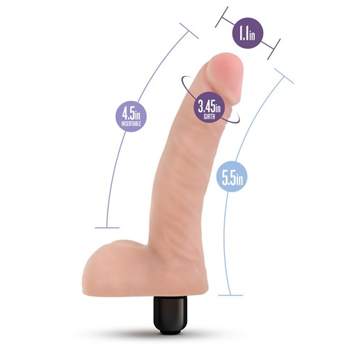 X5 Vibrating Beginner Dildo - Dimensions