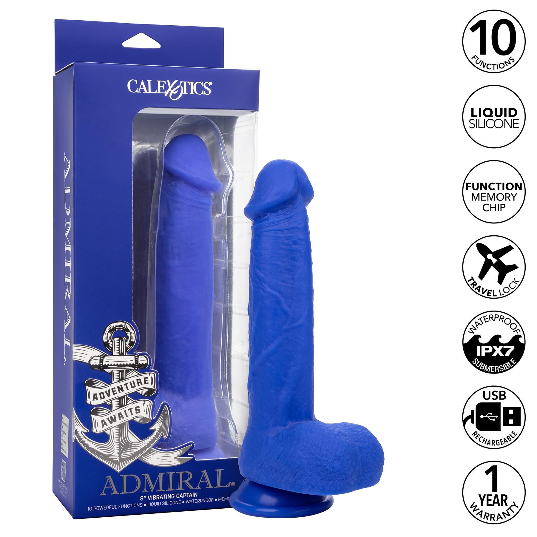 Admiral 8 Inch Vibrating Captain Dildo - Features