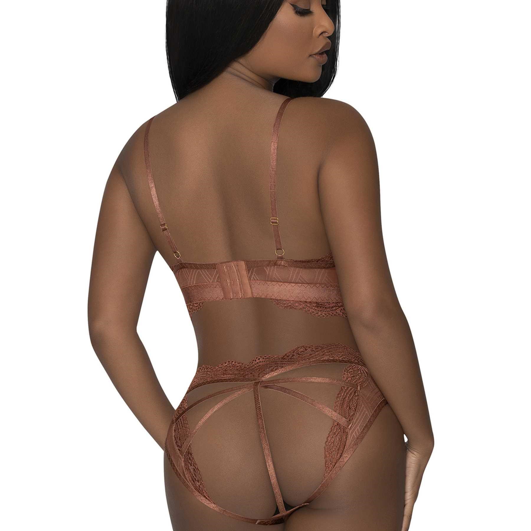 Carmel Kiss Bralette & open back G-panty back o/s cropped