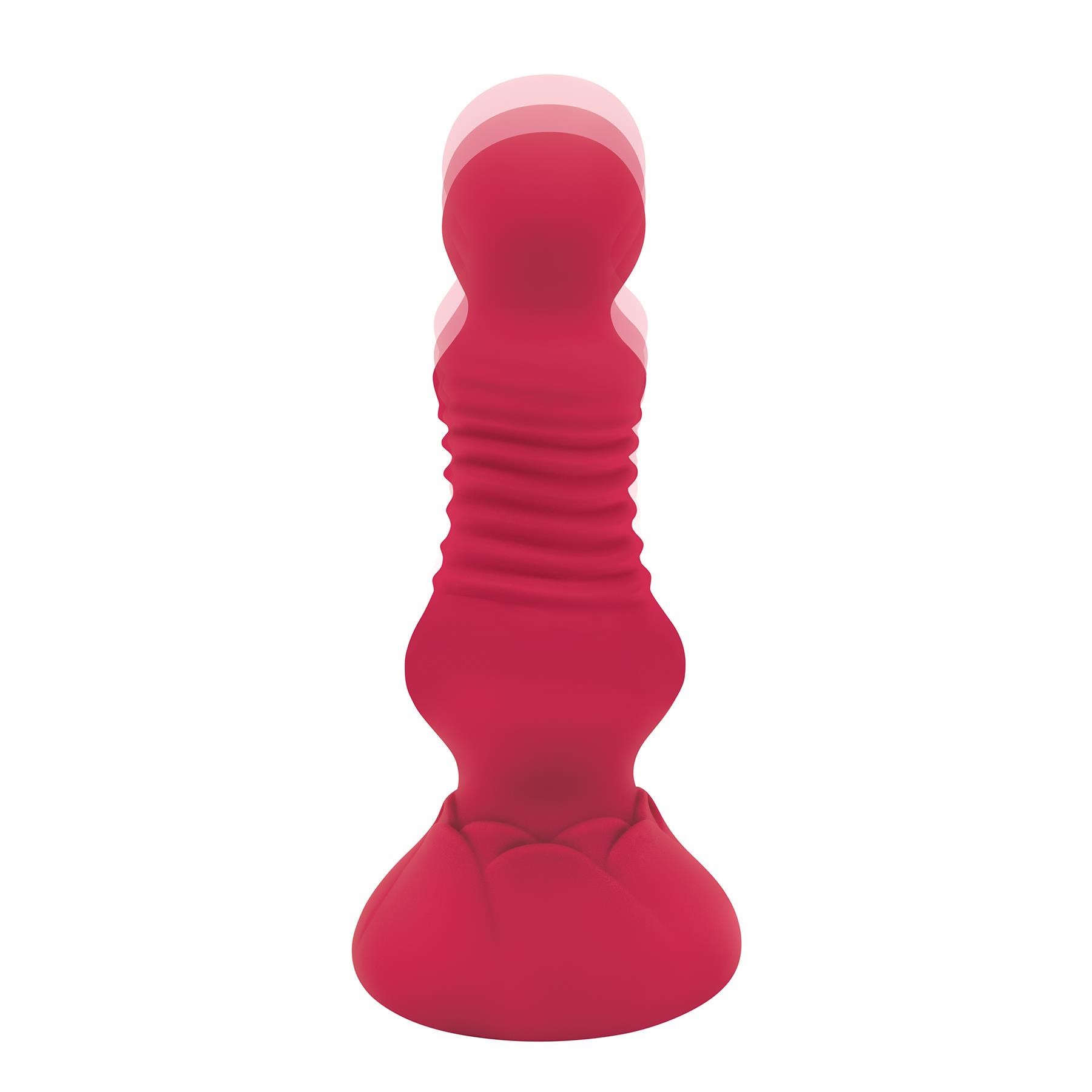 Rosegasm Thrusting Rosebud Remote Control Anal Plug - Butt Plug Product Shot - Showing Thrusting