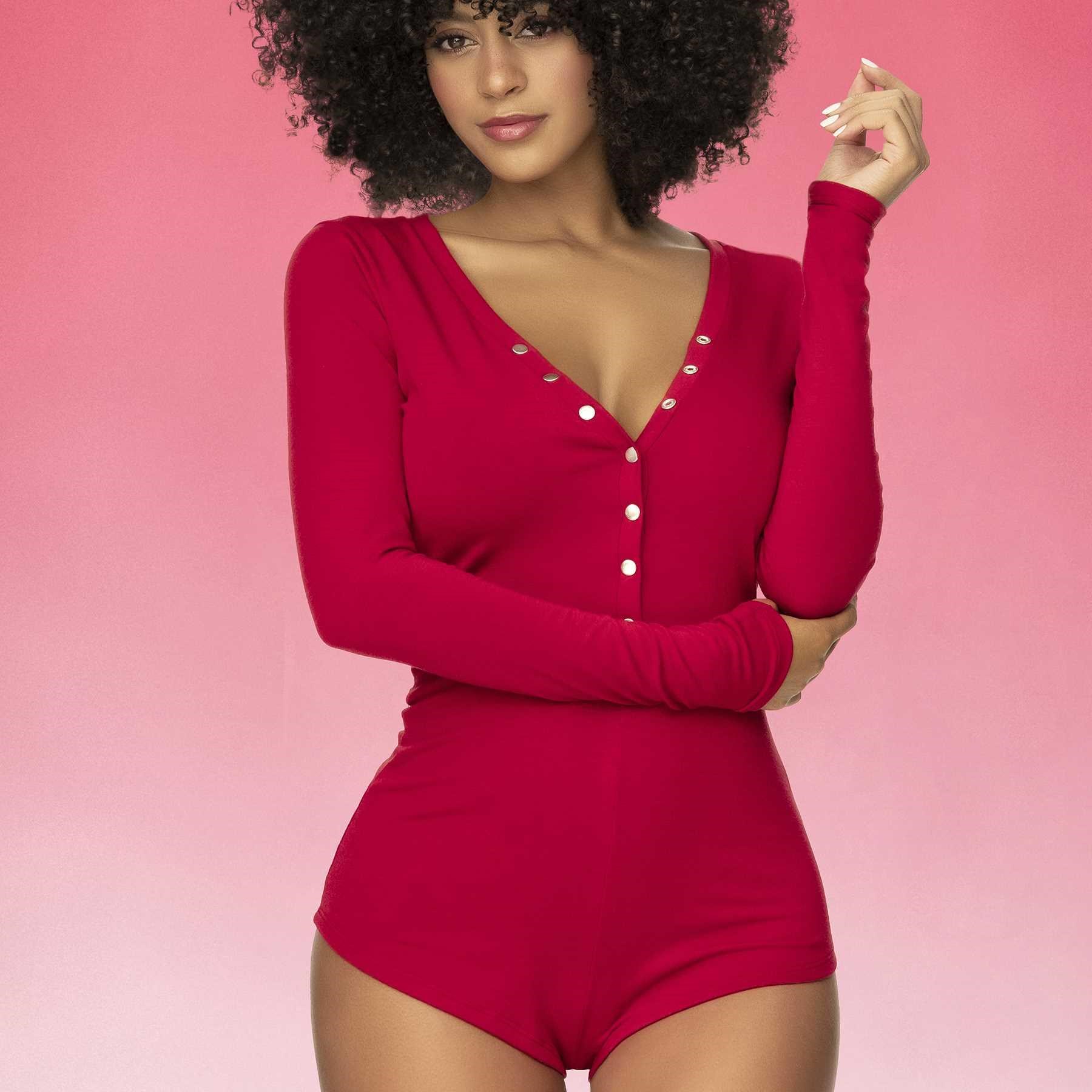 Long Sleeve Sleep Romper o/s front cropped