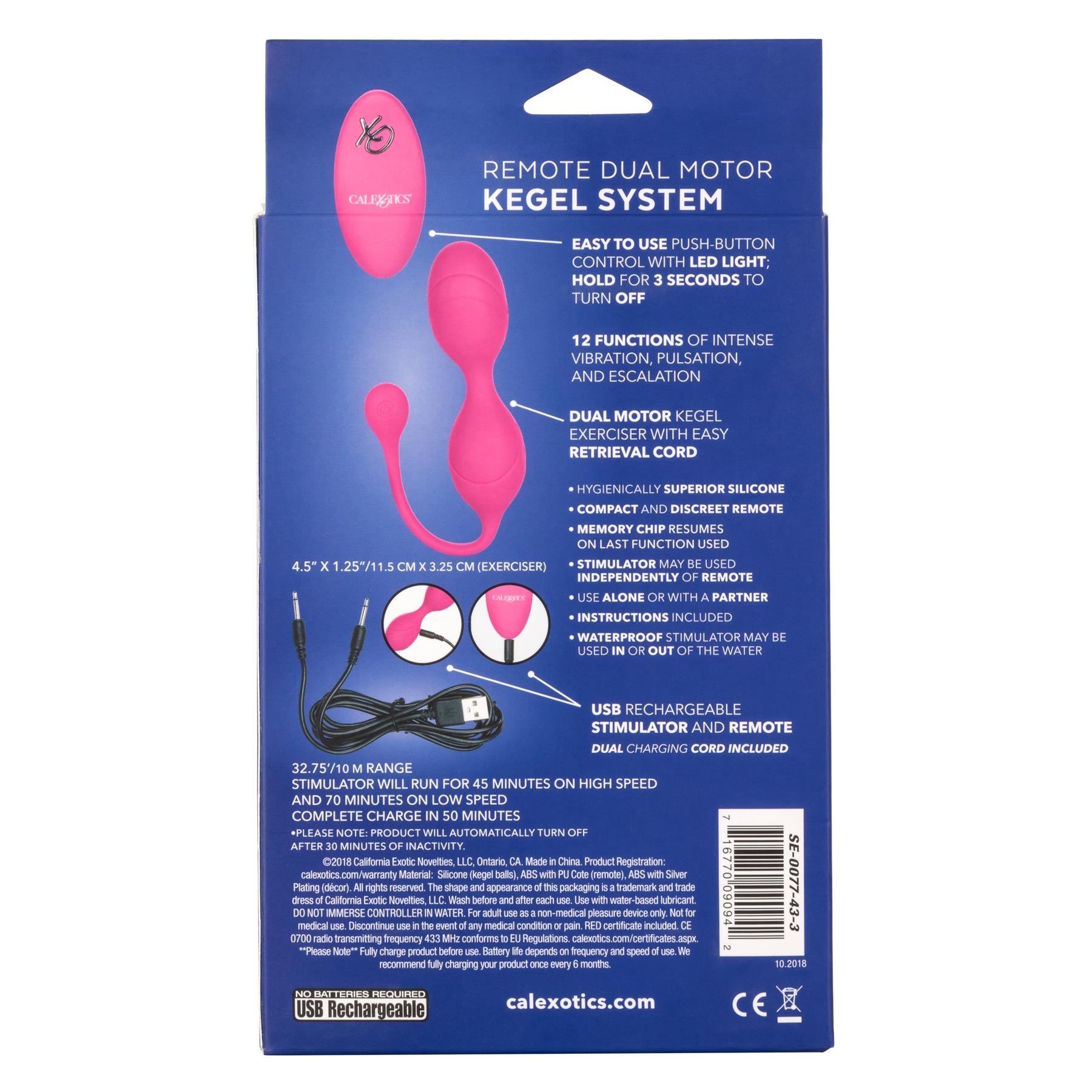 Remote Dual Motor Vibrating Kegel Exerciser - Packaging - Back