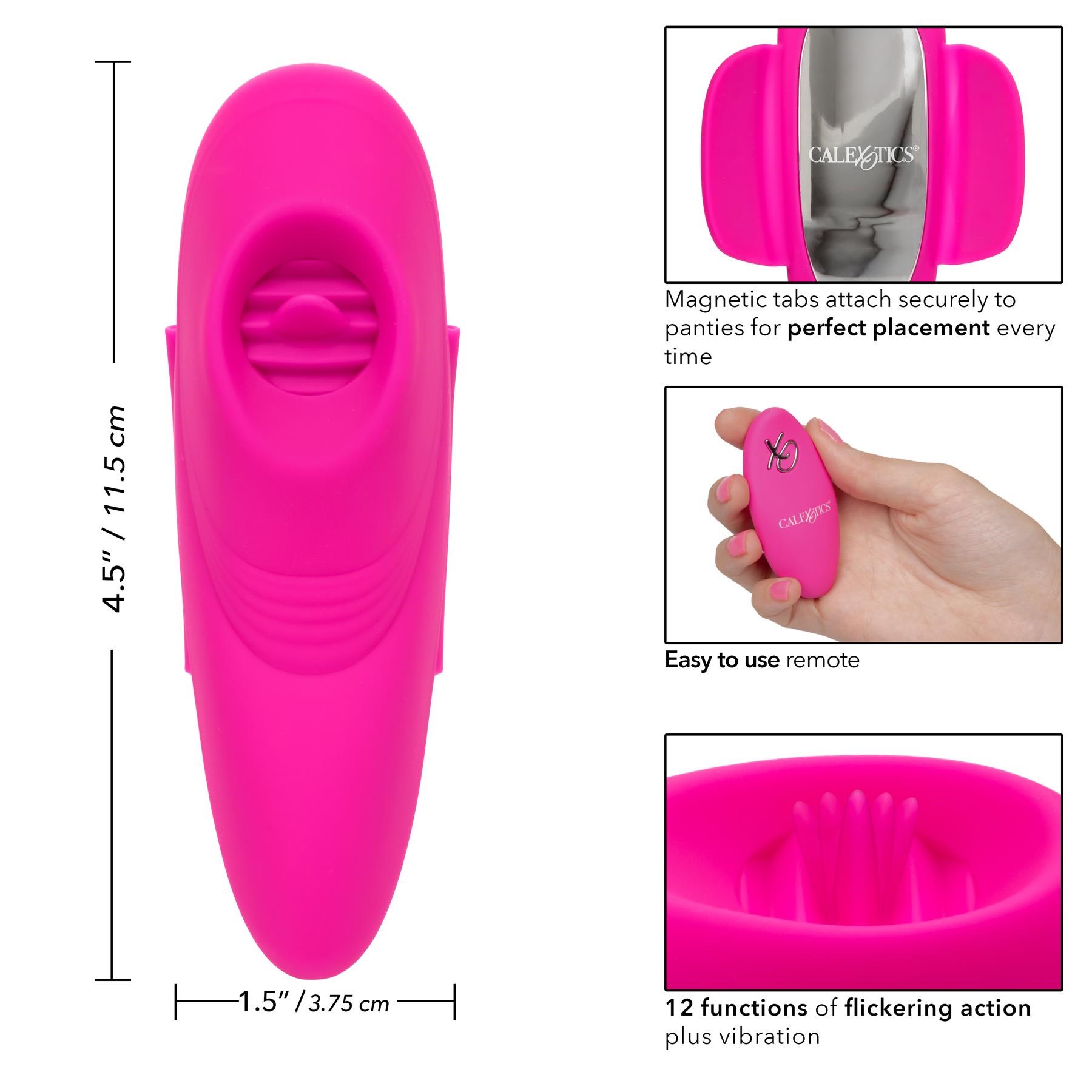 Lock-N-Play Remote Flicker Panty Teaser - Dimensions and Instructions