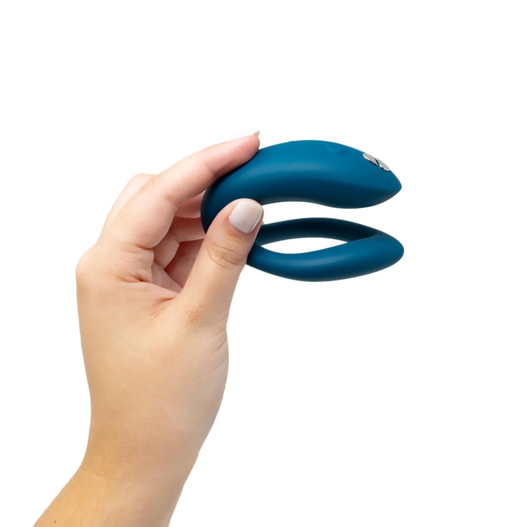 We-Vibe Sync O Couples Vibrator- Hand Shot to Show Size