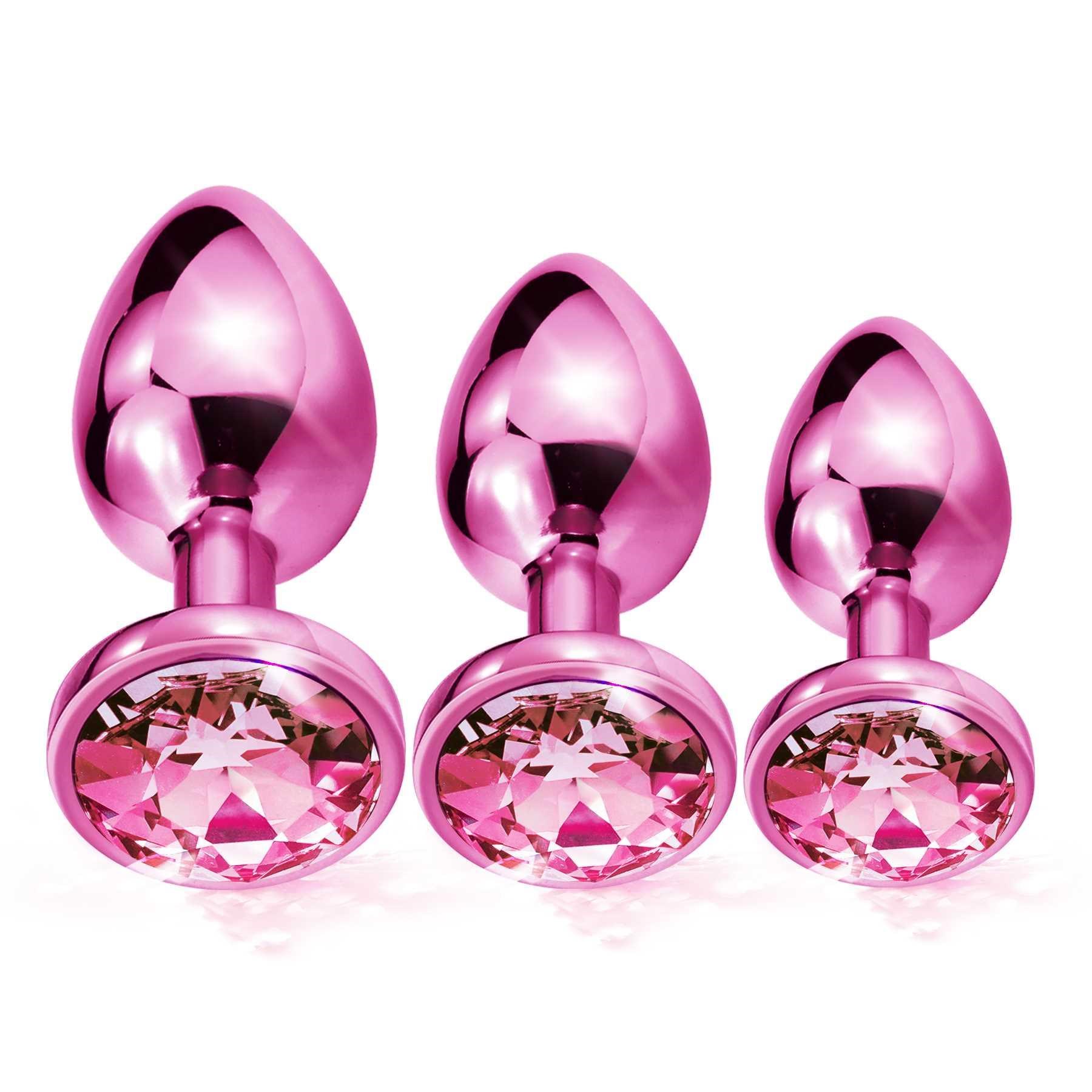 NIXIE Metal Butt Plug Trainer Set Metallic pink