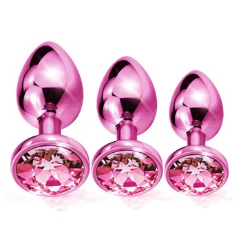 NIXIE Metal Butt Plug Trainer Set Metallic pink