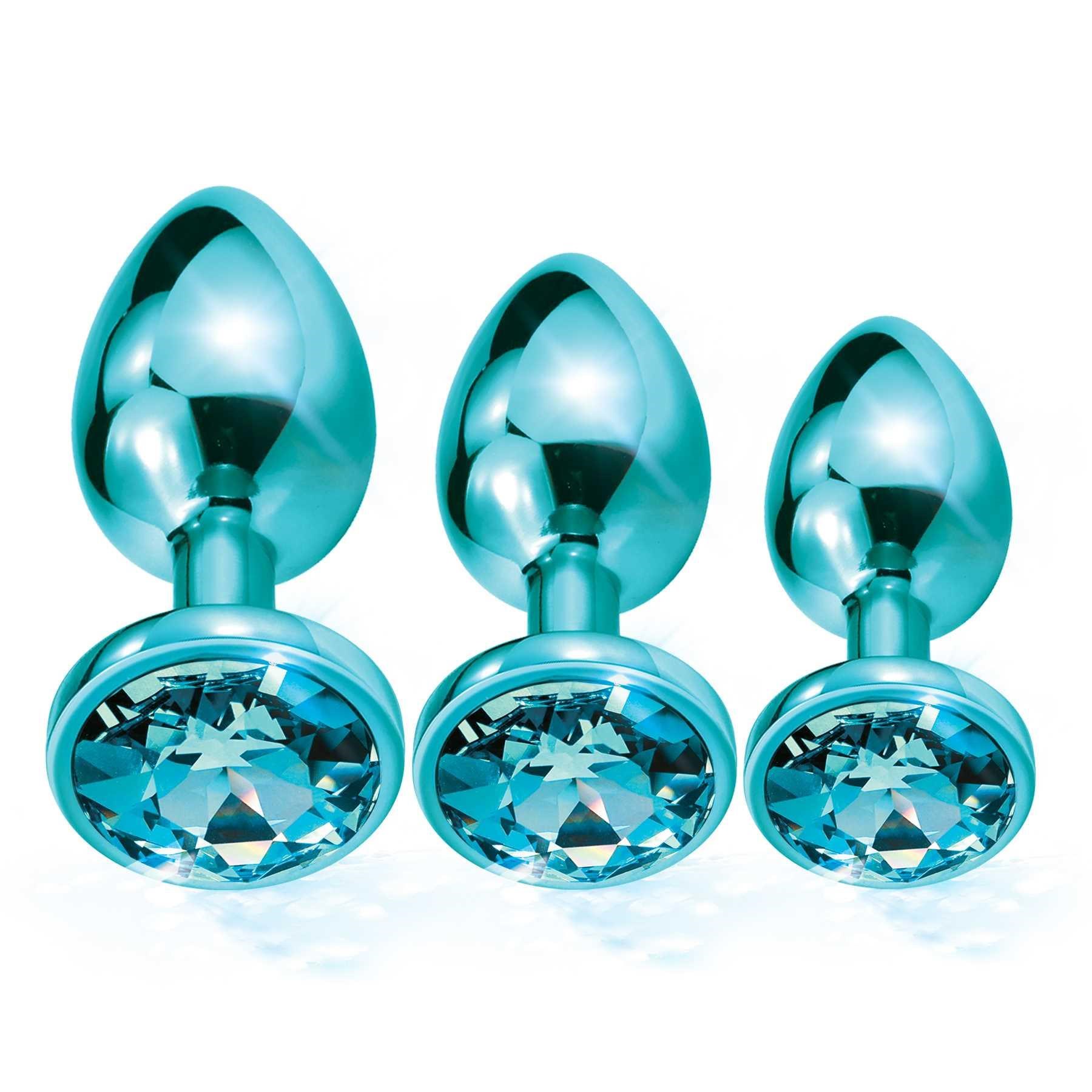 NIXIE Metal Butt Plug Trainer Set Metallic blue