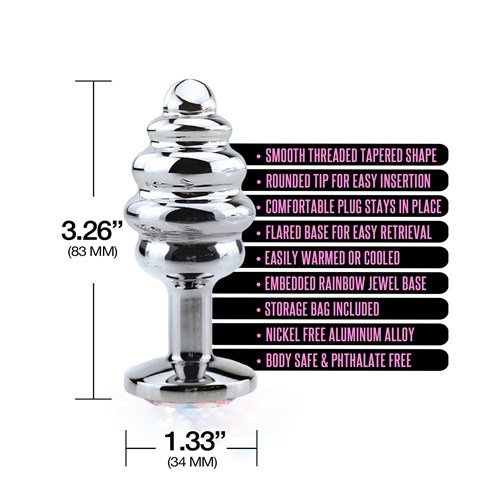 NIXIE HONEY DIPPER METAL BUTT PLUG MEDIUM dimensions sheet