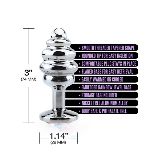 NIXIE HONEY DIPPER METAL BUTT PLUG SMALL dimensions sheet