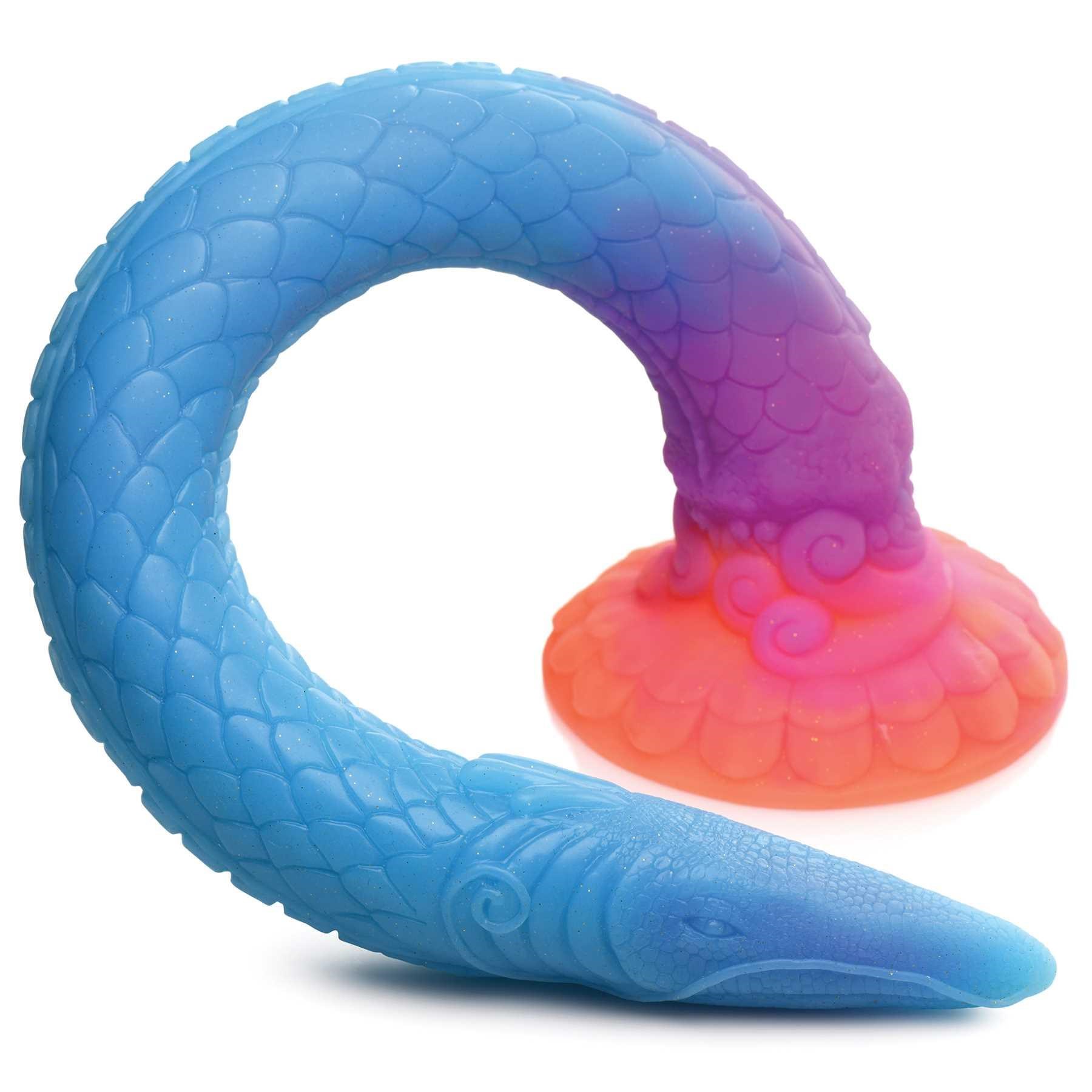 Mikara - Glow-in-the-Dark Silicone Snake Dildo close up of dildo