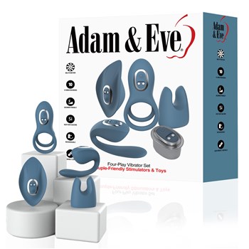 Adam & Eve Four-Play Vibrator Set - Package and Products