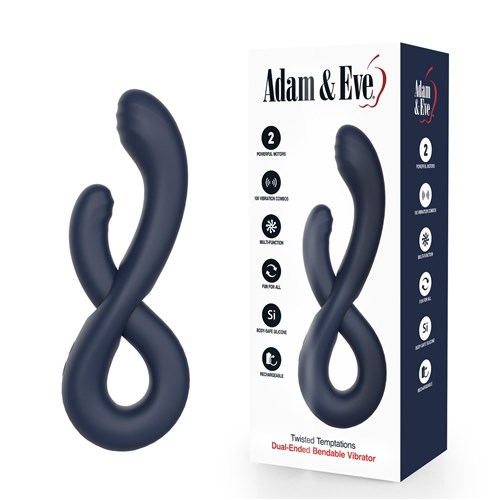 Adam & Eve Twisted Temptations Vibrator - Product and Packaging