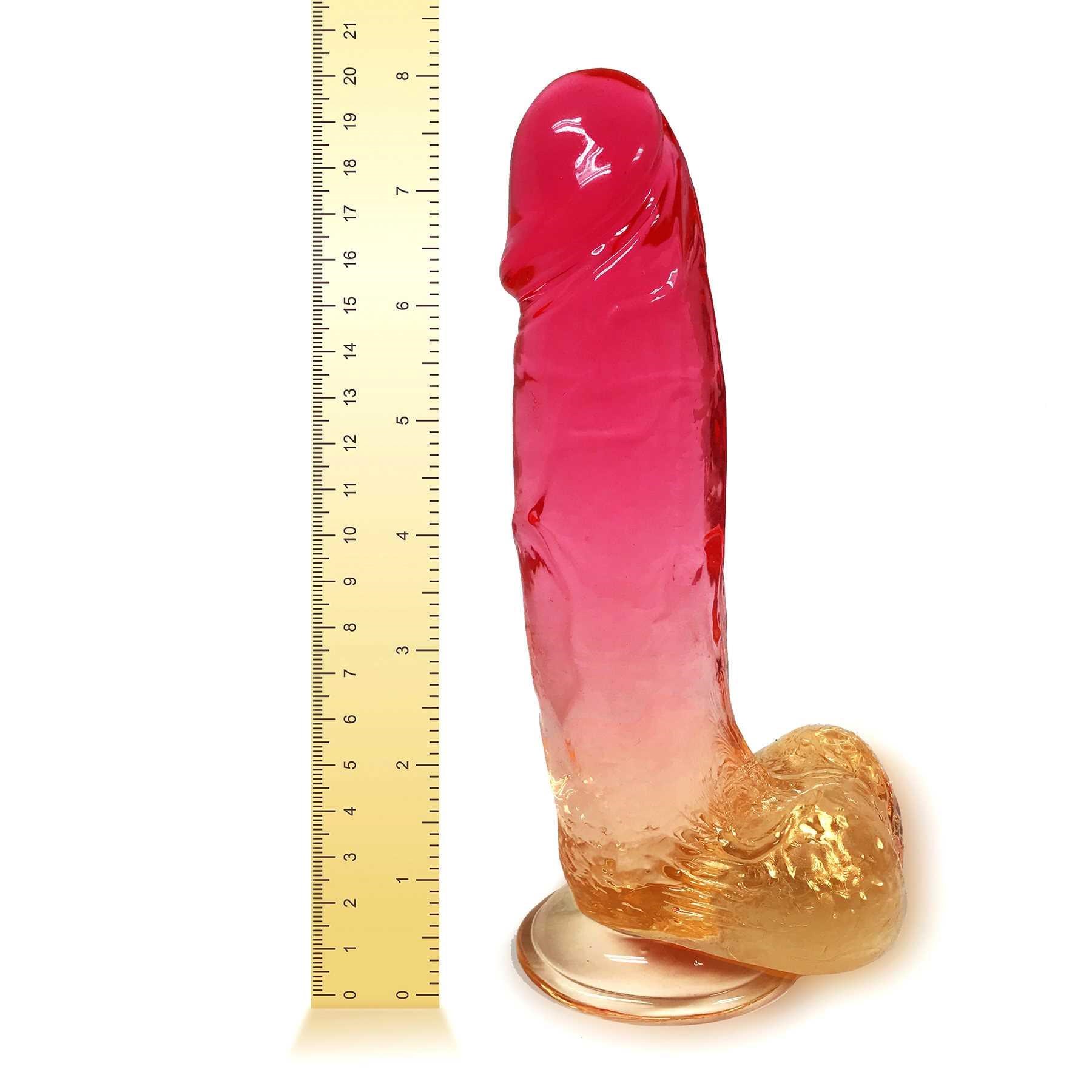 SHADES FADE TO COOL 8 INCH DILDO with ruler to show length